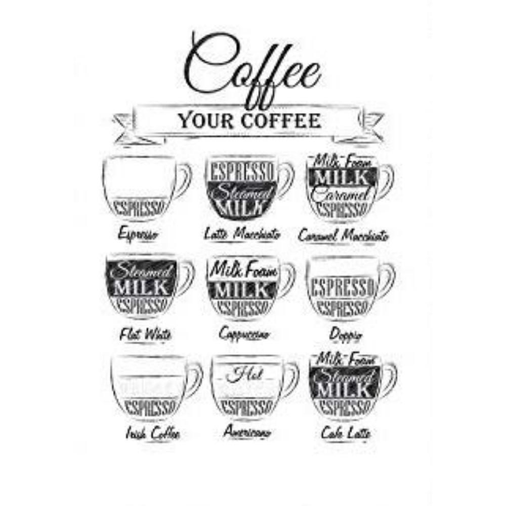 POSTER Kaffee Weißer Hintergrund A3 Rahmenlos - Klar, Papier (29.7/5/42cm) - Nacnic