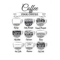 POSTER Kaffee Weißer Hintergrund A3 Rahmenlos - Klar, Papier (29.7/5/42cm) - Nacnic