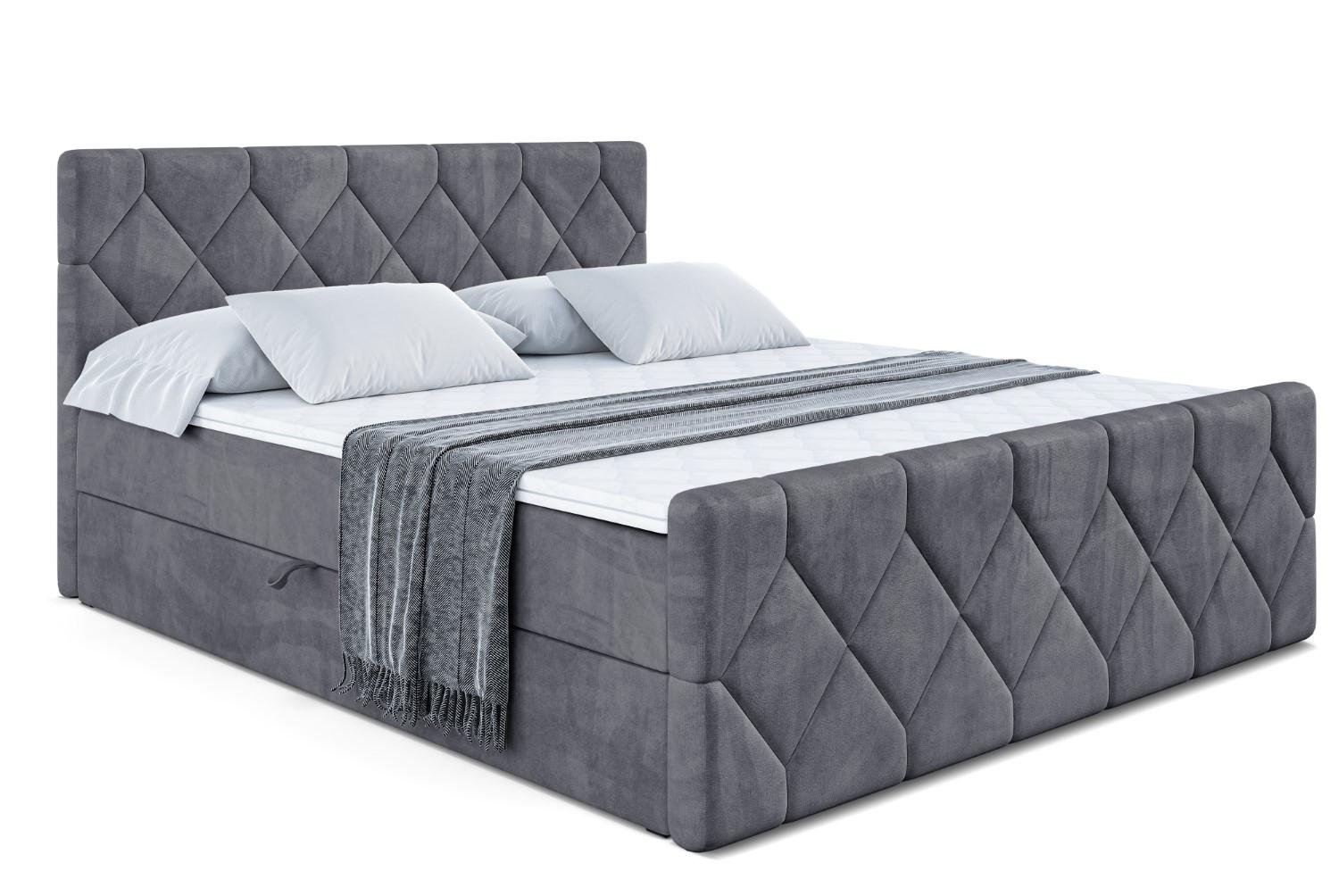 BOXBETT CATOR-Z - 160x200 cm - H3 - Dunkelgrau - Dunkelgrau, Holzwerkstoff (160/200cm) - ALTDECOR