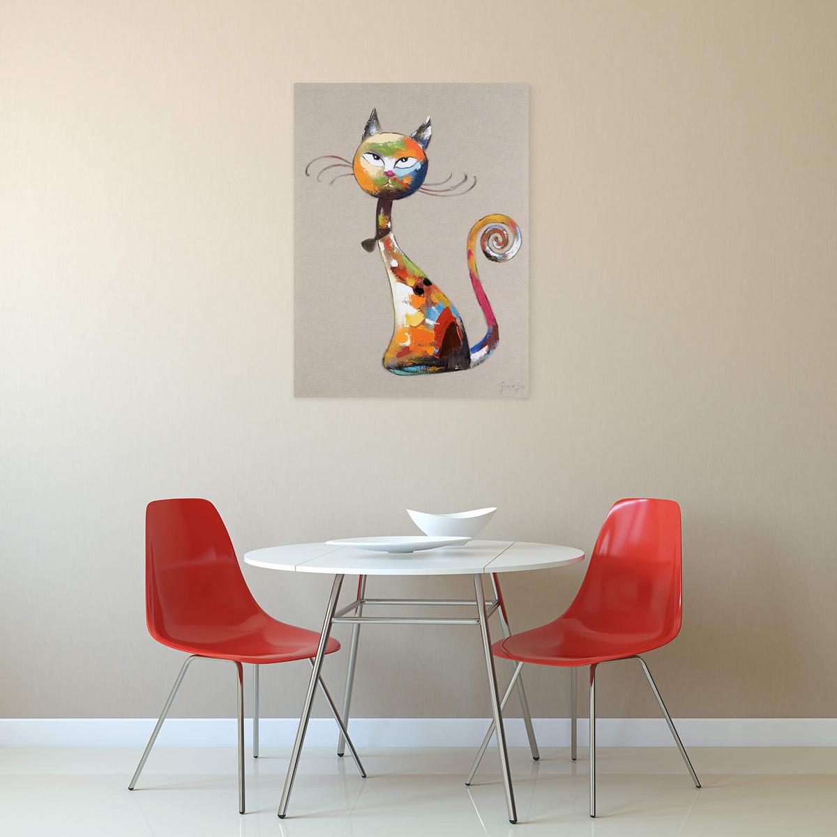 ACRYLBILD HANDGEMALT 60/80 cm - Multicolor/Grau, Holz/Textil (60/80cm) - KUNSTLOFT