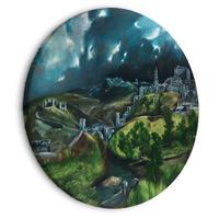 RUNDES BILD Grün 40/40 cm - Blau/Grün, Textil (40/40cm) - KUNSTLOFT