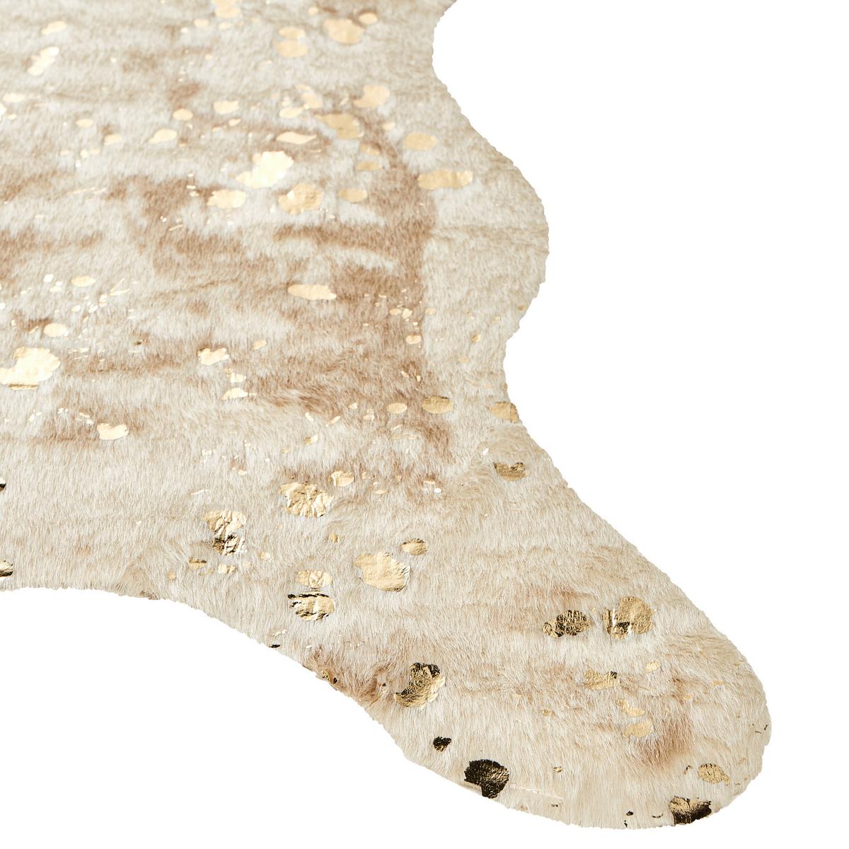 KUHFELL-TEPPICH Bogong Hellbeige 170/130 cm - Beige/Goldfarben, Textil (130/170cm) - Beliani