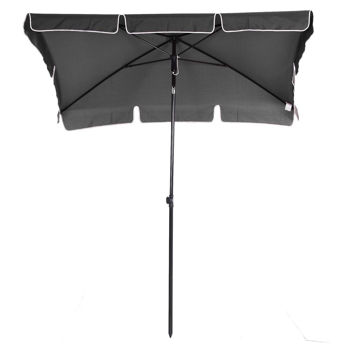 SONNENSCHIRM, Aluminium, Metall, Grau - Grau, Metall (130/198cm) - Outsunny