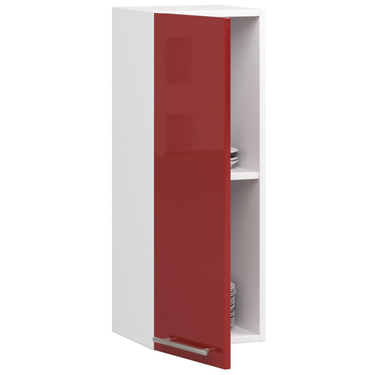 HÄNGESCHRANK Weiß, Rot Glanz 72/30/30 - Rot/Weiß, Holzwerkstoff (30/72/30cm) - RAUMHIRSCH FURNITURE