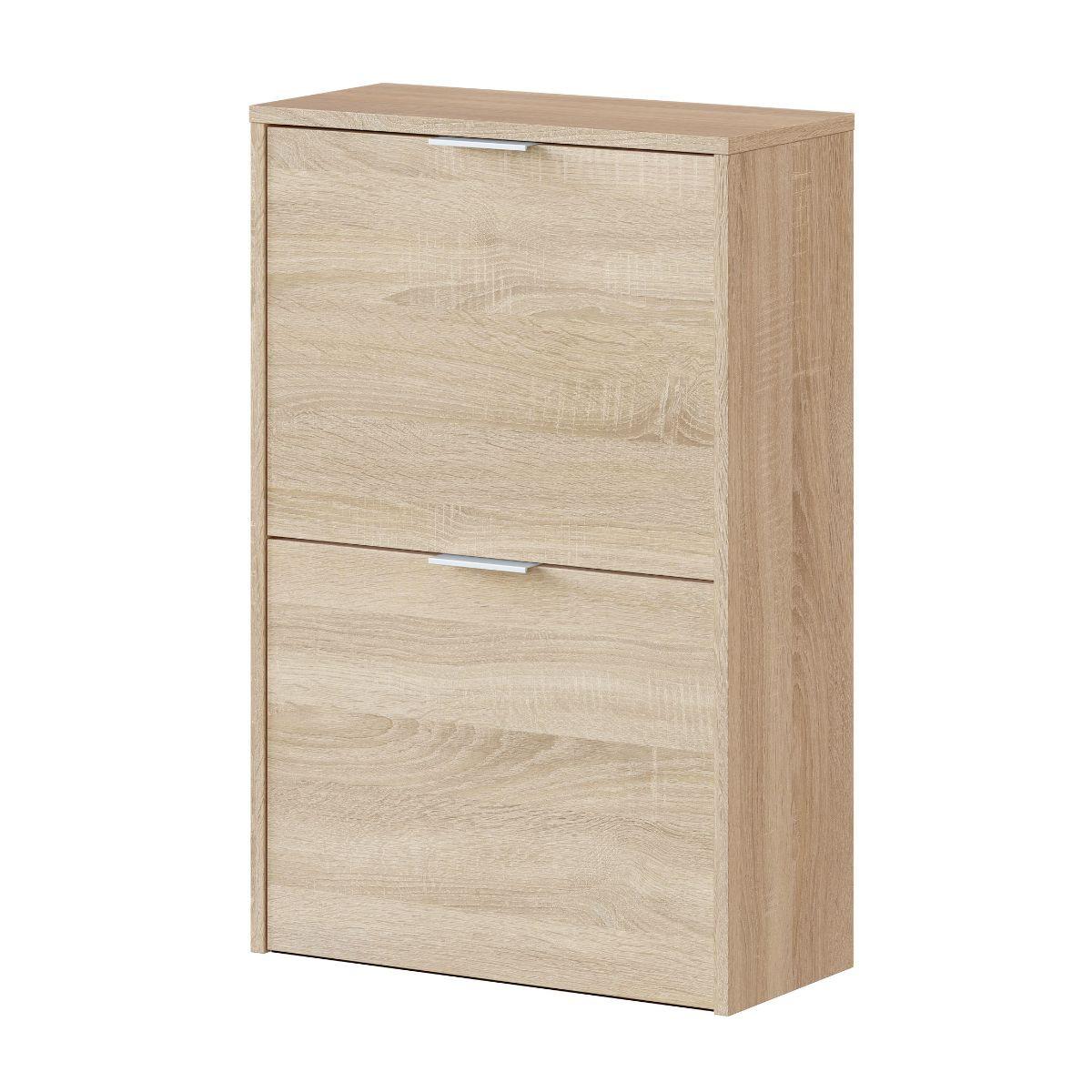 SCHUHSCHRANK mit 2 Klappen Zapateros - L50 cm - Eschefarben, Holzwerkstoff (22/76/47.2cm) - Calicosy