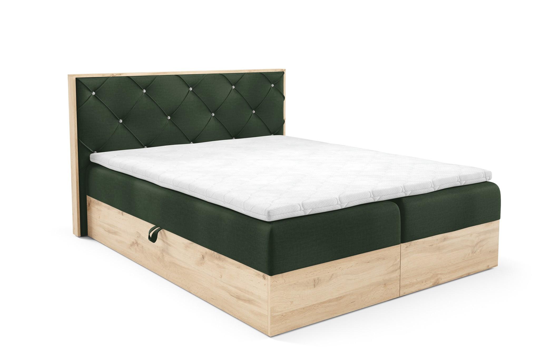 BOXBETT Helios - Grün, Holzwerkstoff/Textil (200/200cm) - Fun Möbel