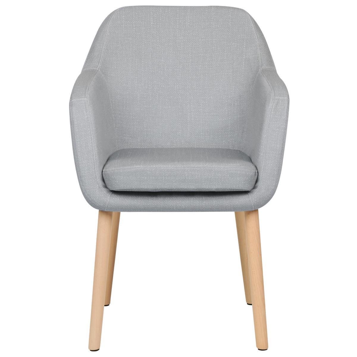 ESSZIMMERSTUHL Samtstoff grau Yorkville II - Hellbraun/Grau, Textil (56/82/46cm) - Beliani