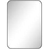 BADSPIEGEL Glas Metall Schwarz - Schwarz, Glas (50/70/2.5cm) - HOMCOM