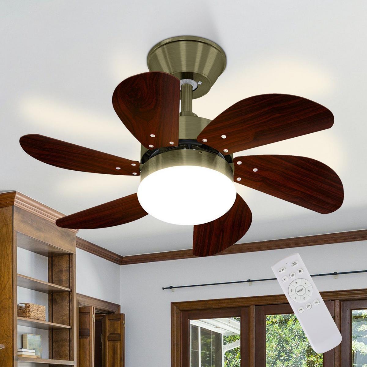 DECKENVENTILATOR Orveth 75/75/42.5 cm - Dunkelgrün, Kunststoff/Metall (75/75/42.5cm) - ZMH