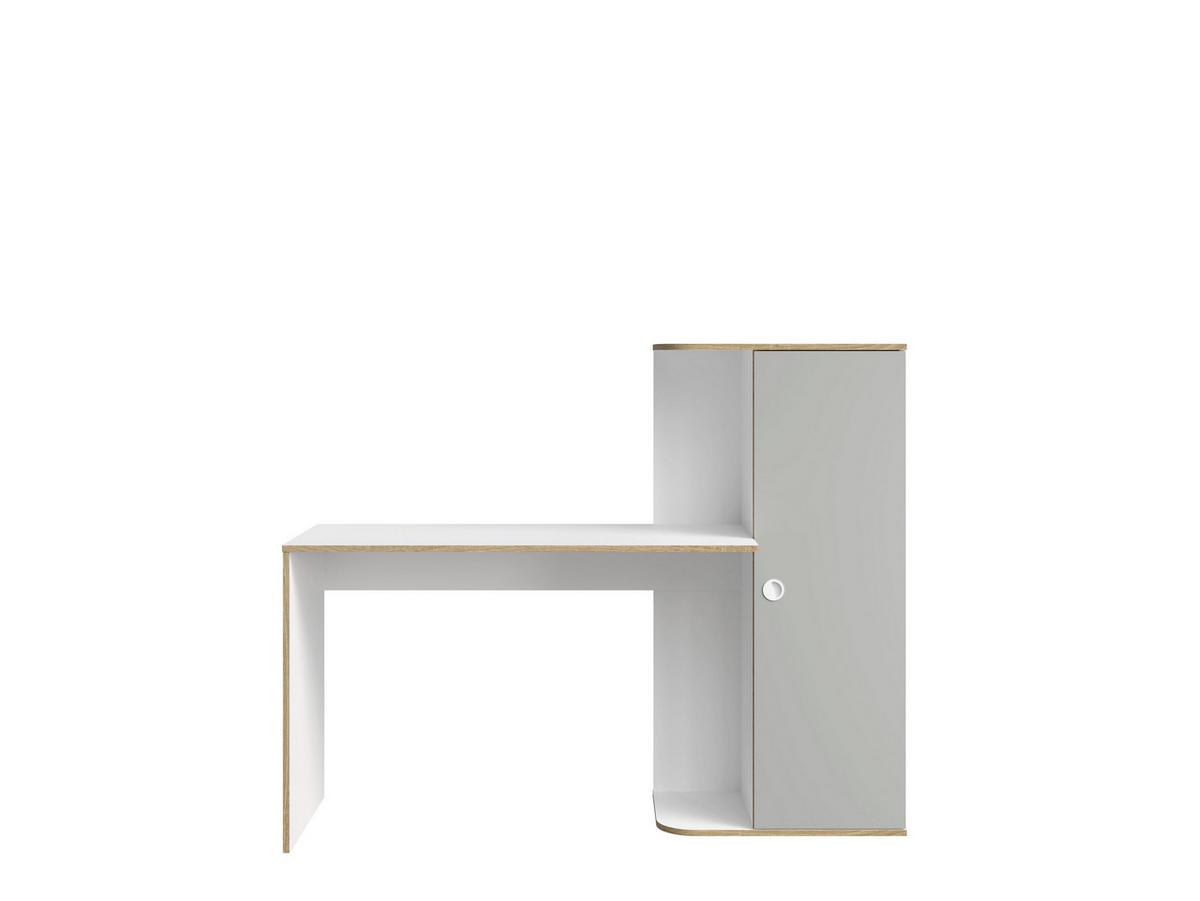 SCHREIBTISCH AMARIS 160,2x53,3x128,7 cm Bürotisch Computertisch, Weiß - Weiß, Holzwerkstoff (53.3/160.2/128.7cm) - MASSENO