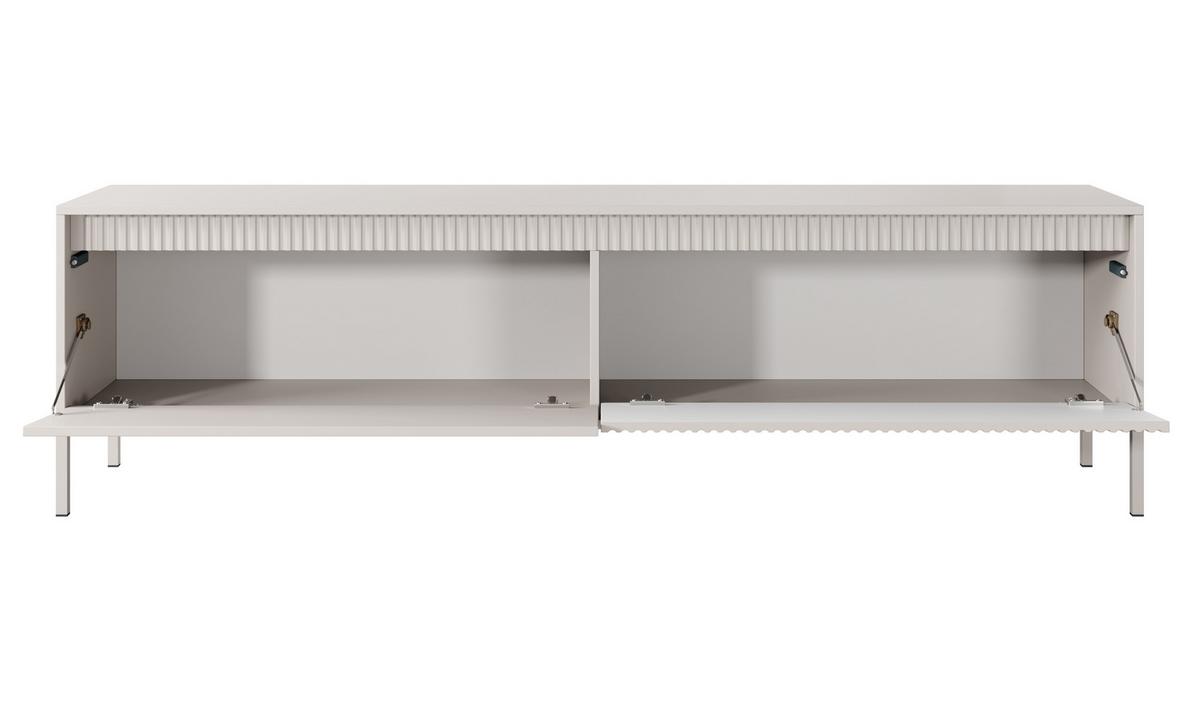 LOWBOARD Trentinis 2T Beige 187,1/53,4/39,5 cm – Geriffelten Fronten - Beige, Holzwerkstoff/Metall (187.1/53.4/39.5cm) - AX Living