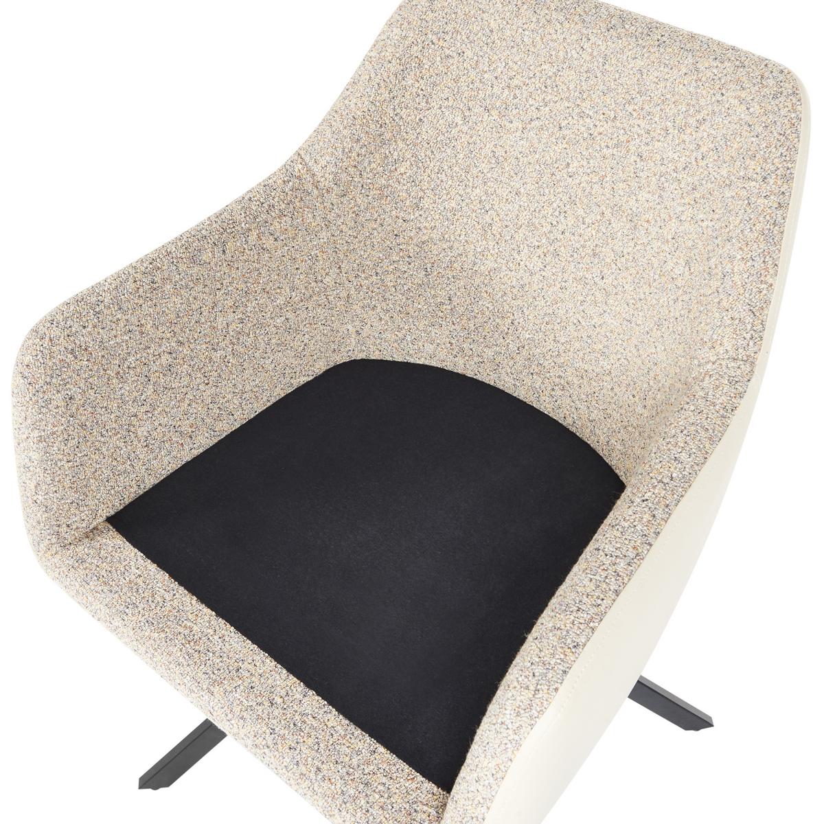ESSZIMMERSTUHL 2er-Set Taupe Lithia - Taupe/Schwarz, Textil (58/86/63cm) - Beliani