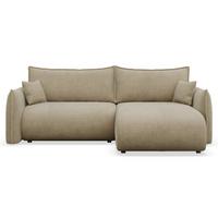ECKSOFA Cushi Beige-Chenille - Beige/Schwarz, Kunststoff/Textil (183/252cm) - Selsey