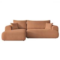 ECKSOFA BLOOM Links mit Schlaffunktion und Bettkasten Orange - Orange, Kunststoff/Textil (263/150cm) - Idohome
