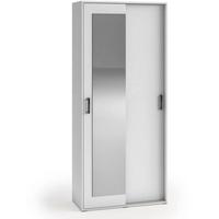 SCHWEBETÜRENSCHRANK Lano 90/205/40 cm 2-türig weiß - Weiß, Holzwerkstoff (90/205/40cm) - Beautysofa