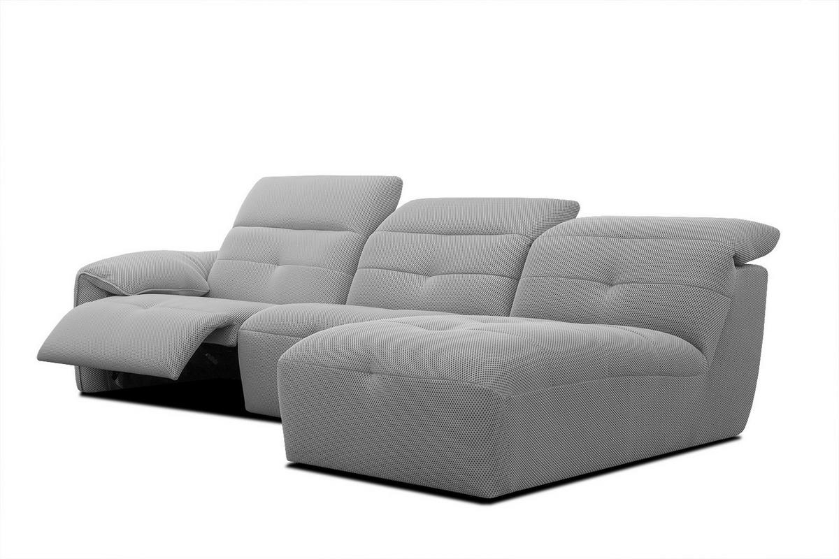 ECKSOFA TRENTO 4-Sitzer mit 1 Relaxfunktion, grau - Schwarz/Grau, Holzwerkstoff/Kunststoff (262/165cm) - Wozimo