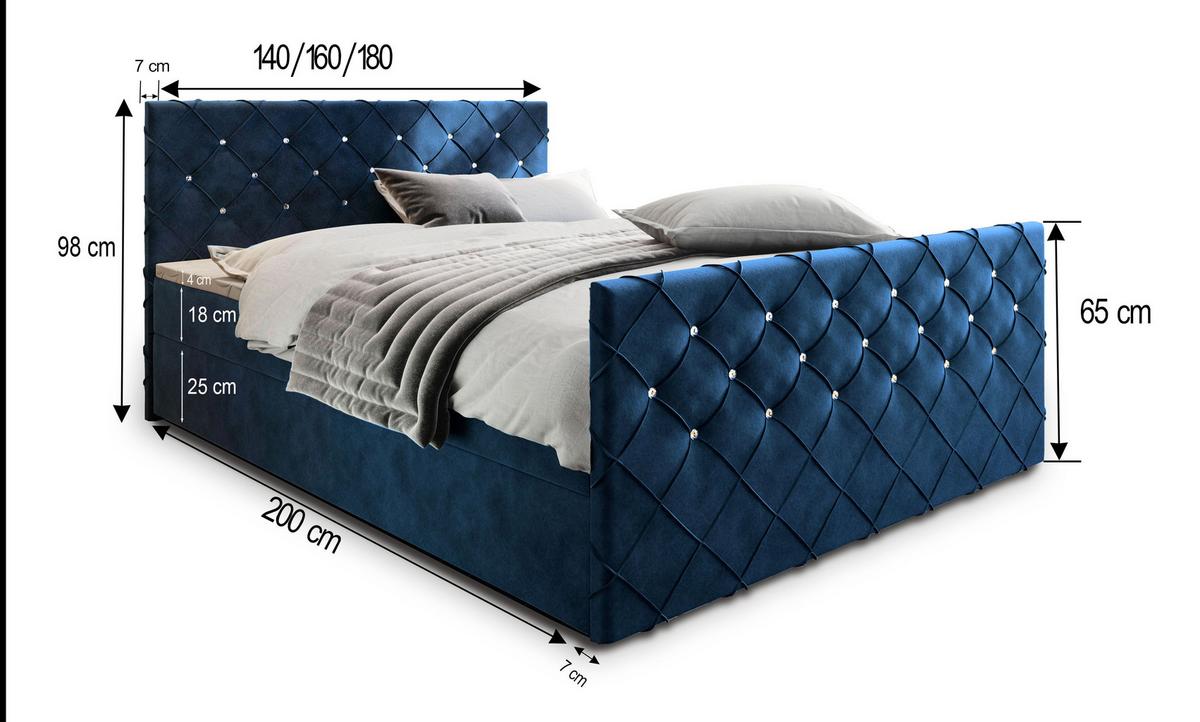 BOXBETT MANDI 140x200 cm mit Matratze und Topper - Grün - Grün, Holz (140/200cm) - MASSENO
