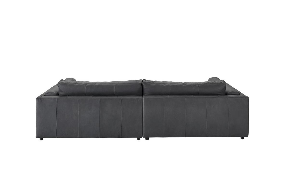 BIG SOFA RAINA Anthrazit Leder - Anthrazit/Schwarz, Leder/Kunststoff (254/85/150cm) - KAWOLA