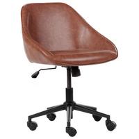 SCHREIBTISCHSTUHL Kunstleder Braun Bardsdale - Braun, Kunststoff (60/77/60cm) - Beliani