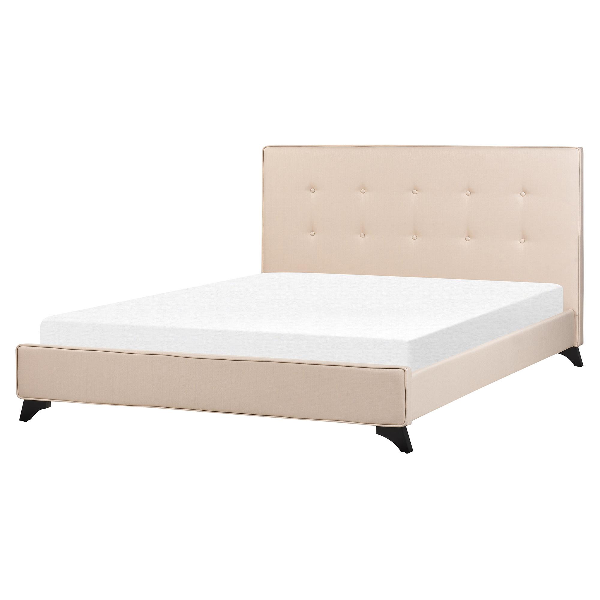 POLSTERBETT 160/200cm Beige Ambassador - Beige, Textil (160/200cm) - Beliani