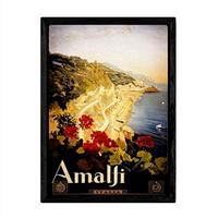 POSTER Reise Amalfi A4 Schwarzer Rahmen - Schwarz, Papier (29.7/5/21cm) - Nacnic