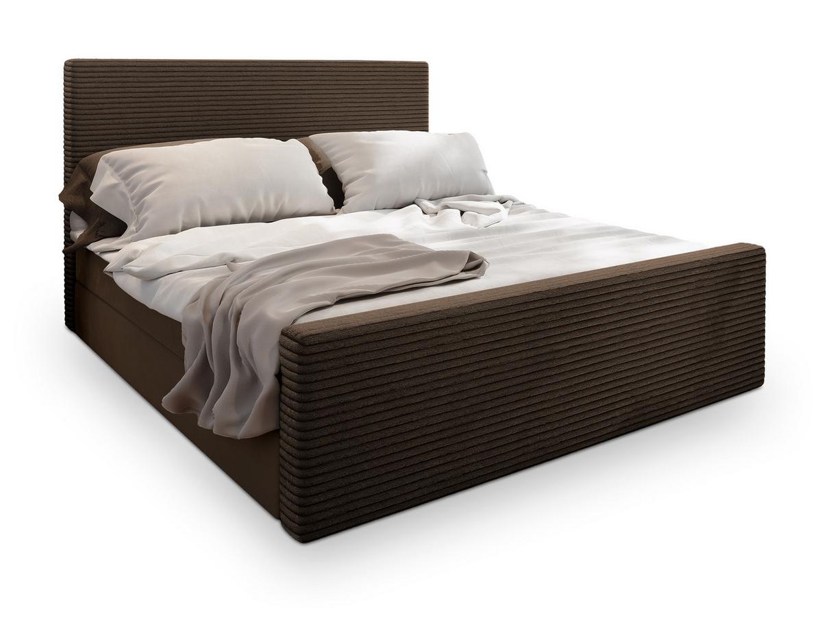 BOXBETT ALORIA 180x200 cm mit Matratze und Topper - Braun - Braun, Holz (180/200cm) - MASSENO