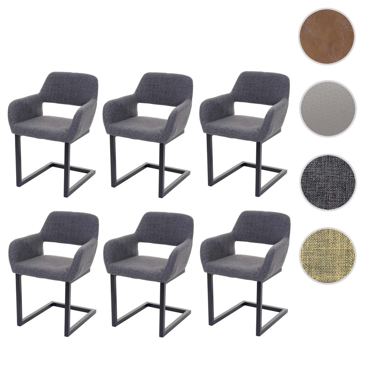 ESSZIMMERSTUHL Anthrazit 6er-Set - Anthrazit/Grau, Textil (58/80/55cm) - MCW