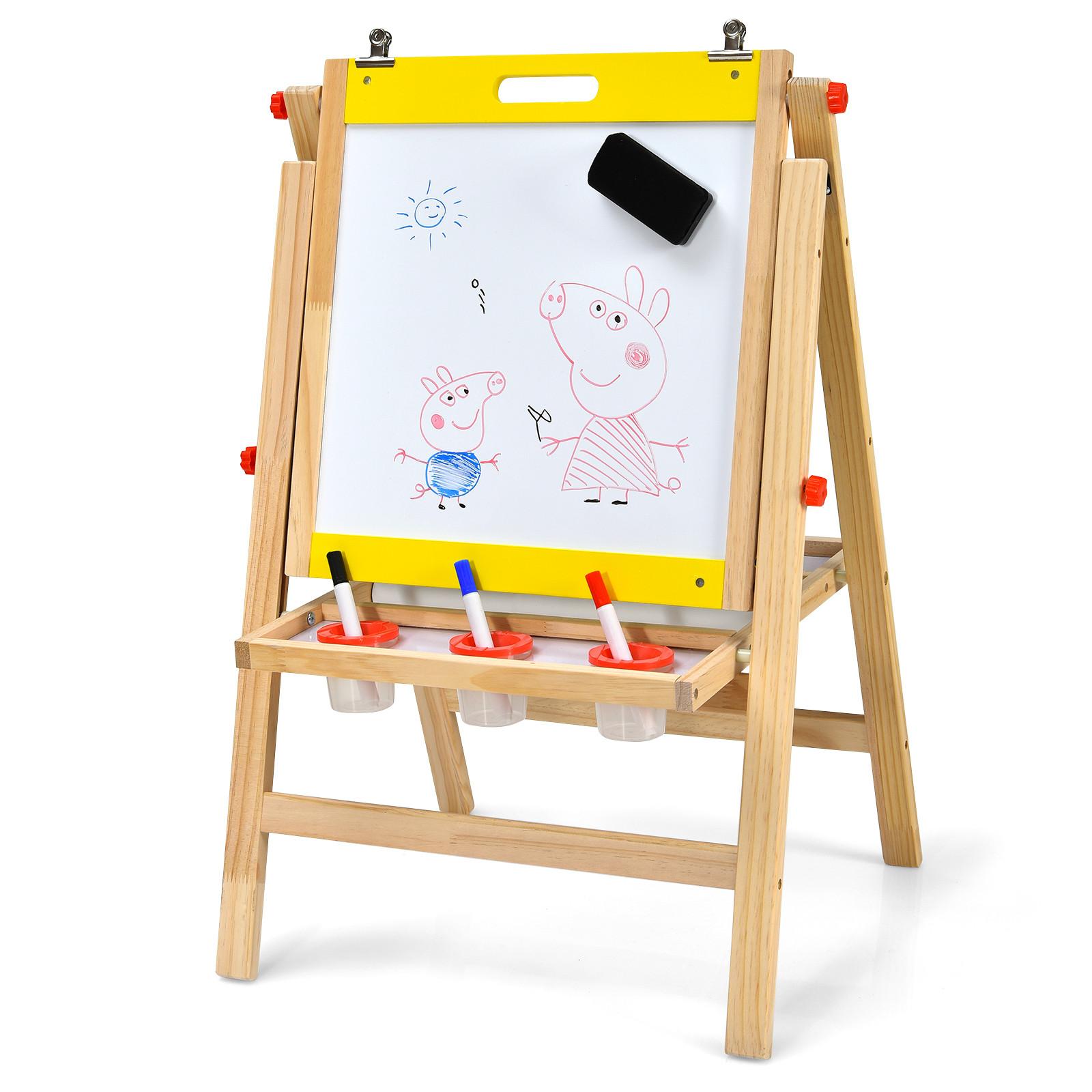KINDERSTAFFELEI Gelb - Gelb, Holz (53.5/104/50.5cm) - COSTWAY