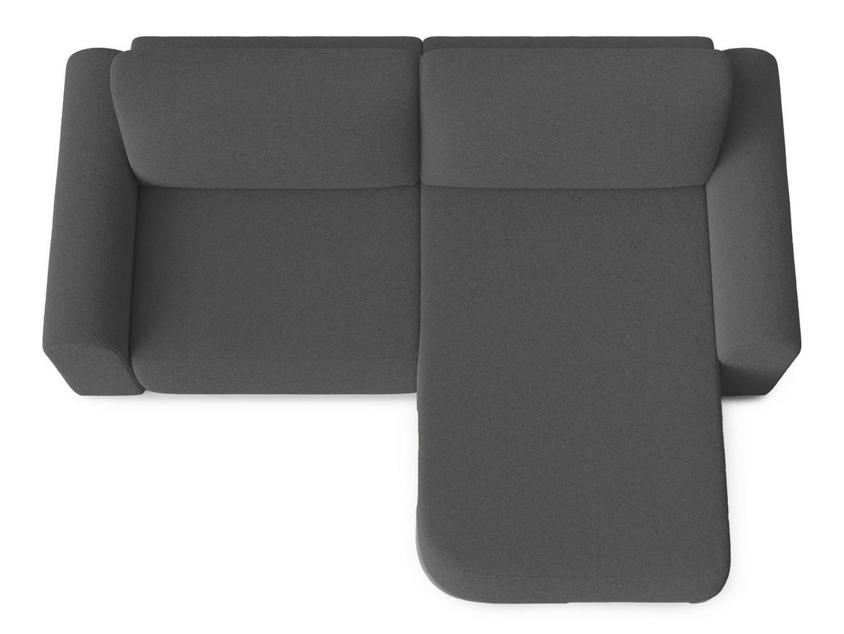 ECKSOFA L Form Otterton Dunkelgrau 250/180/95 cm Rechts mit Schlaffunktion - Schwarz/Grau, Kunststoff/Textil (250/180cm) - AX Living