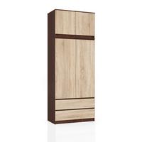 KLEIDERSCHRANK Dunkelbraun, Eiche Sonoma 234/90/51 - Dunkelbraun, Holzwerkstoff (90/234/51cm) - RAUMHIRSCH FURNITURE