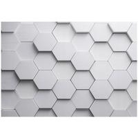 FOTOTAPETE 3D Hexagone Grau 150x105 cm - Multicolor, Papier (150/105cm) - Wallarena