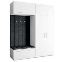 GARDEROBENSCHRANK REMA 200/240/60 cm Modern Weiß - Schwarz/Weiß, Holzwerkstoff (200/240/60cm) - MASSENO