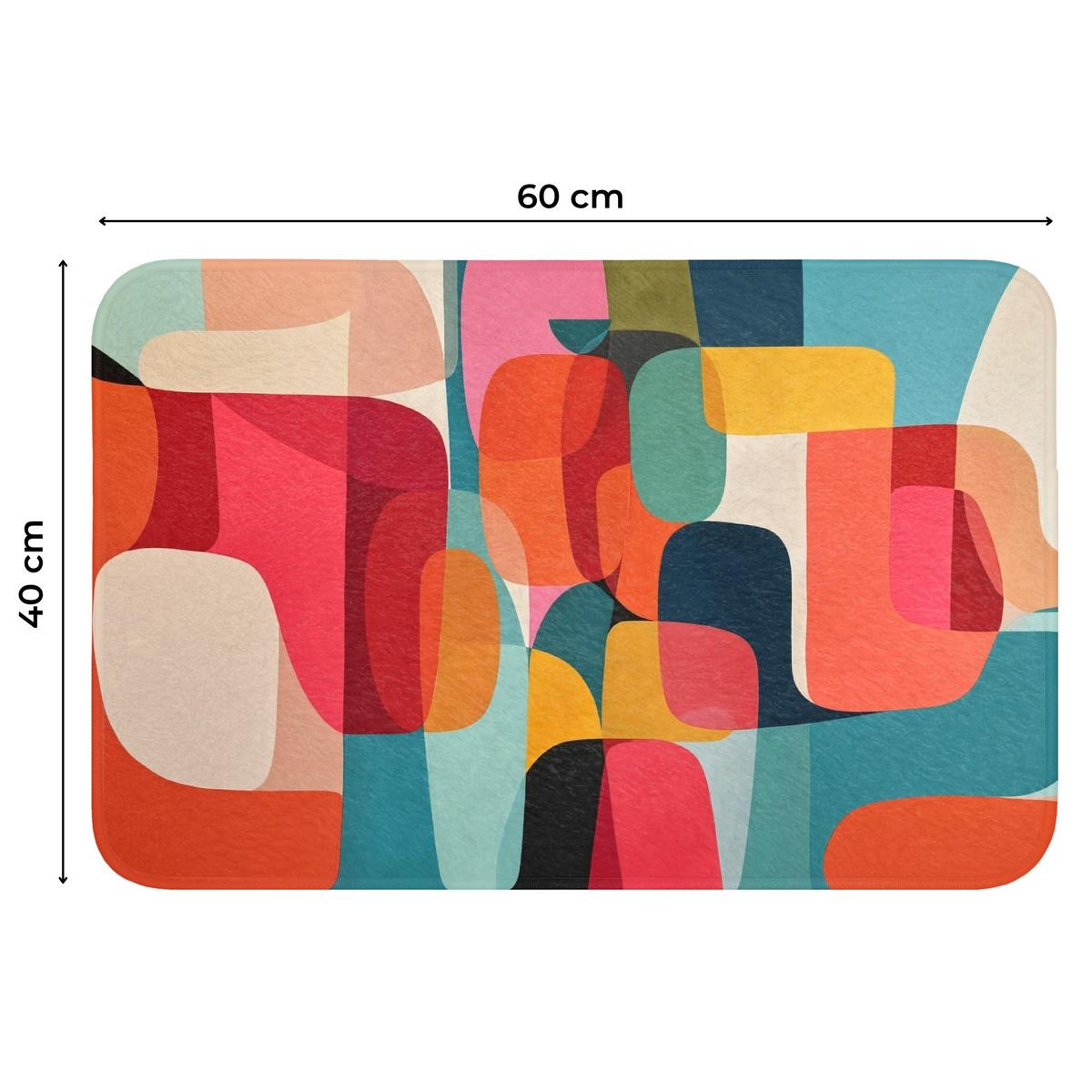 WC-VORLEGER Formen - Bunt - Abstrakt - Flugzeuge Toilettenvorleger 60x40 cm - Multicolor, Textil (60/1cm) - OnlyWow