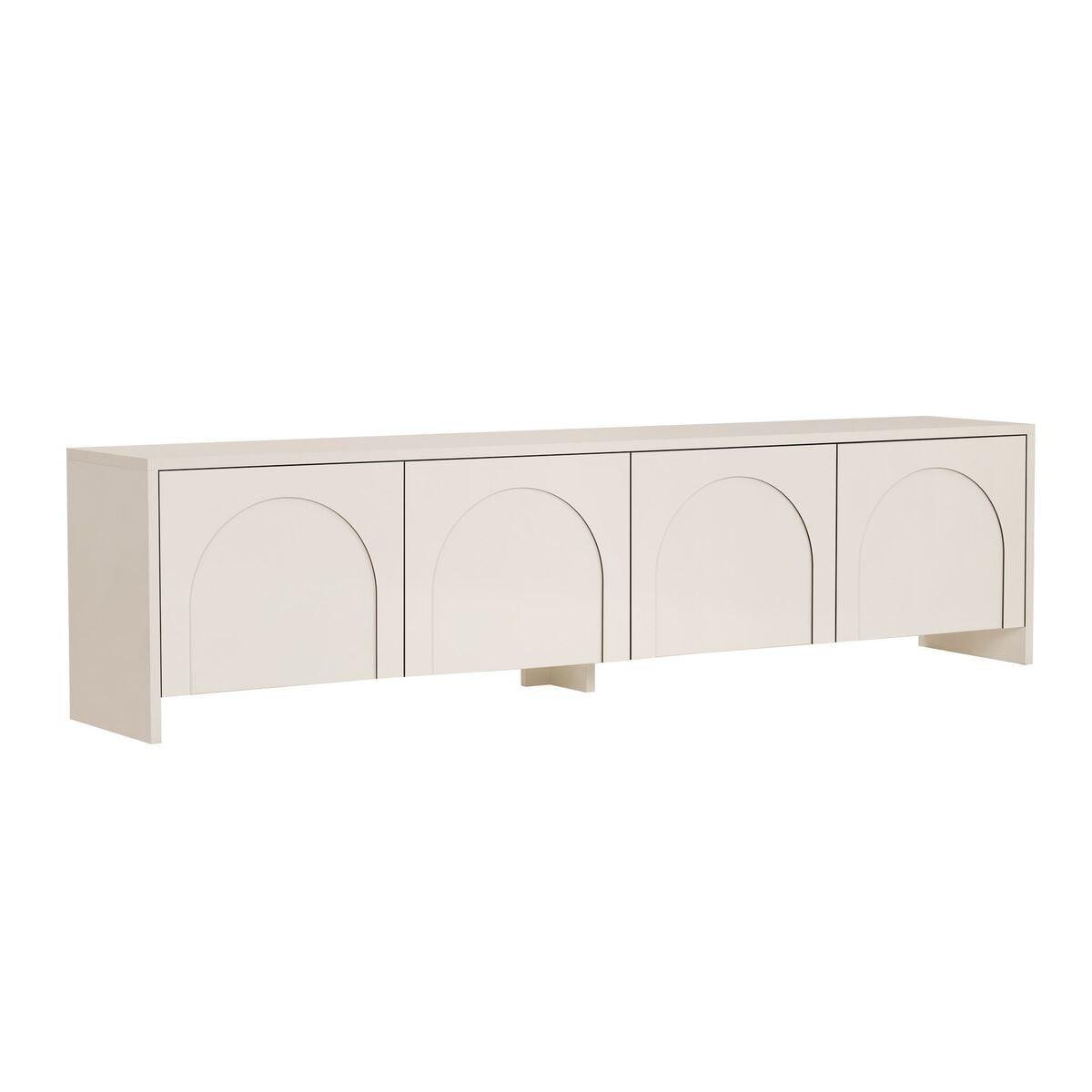 TV-MÖBEL 4 Türen, cremefarben 32/45/180 cm - Beige, Holzwerkstoff (32/45/43cm) - Calicosy