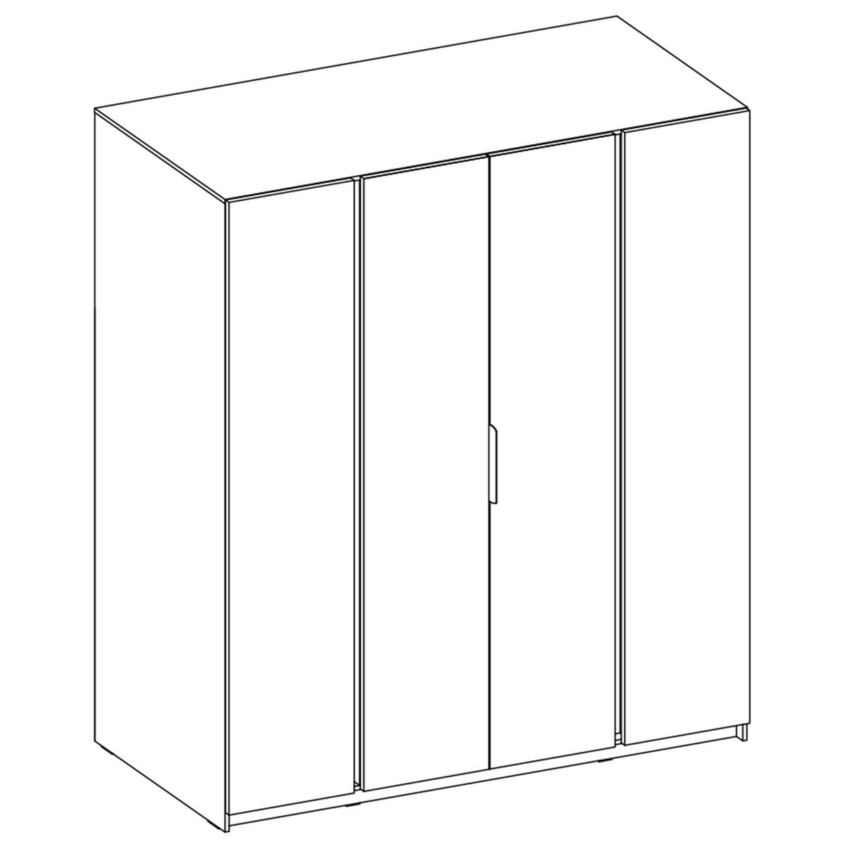 KLEIDERSCHRANK Nehir Eiche Evoke 200 cm - 4T Modern - Eichefarben, Holzwerkstoff/Kunststoff (200/239/61.9cm) - AX Living