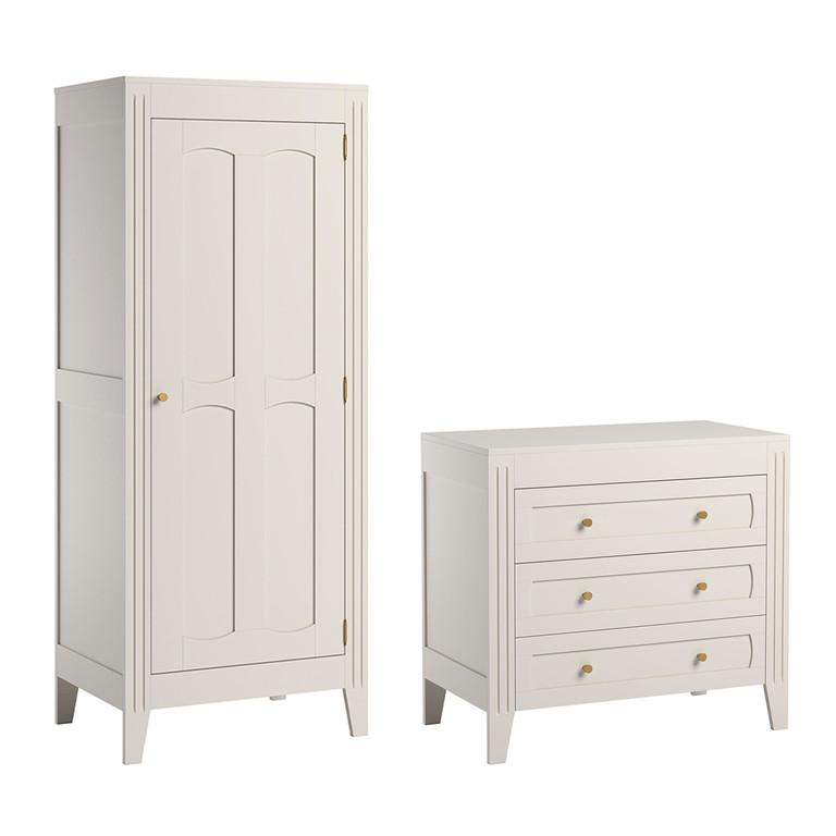 BABYZIMMER 2-teilig Weiß - Weiß, Holzwerkstoff (100/192/55cm) - Petits-meubles