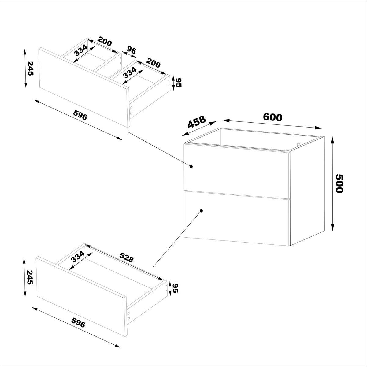 WASCHTISCHUNTERSCHRANK 140.6cm Tao Holz - Braun, Holzwerkstoff (140.6/52.2/46.5cm) - Petits-meubles