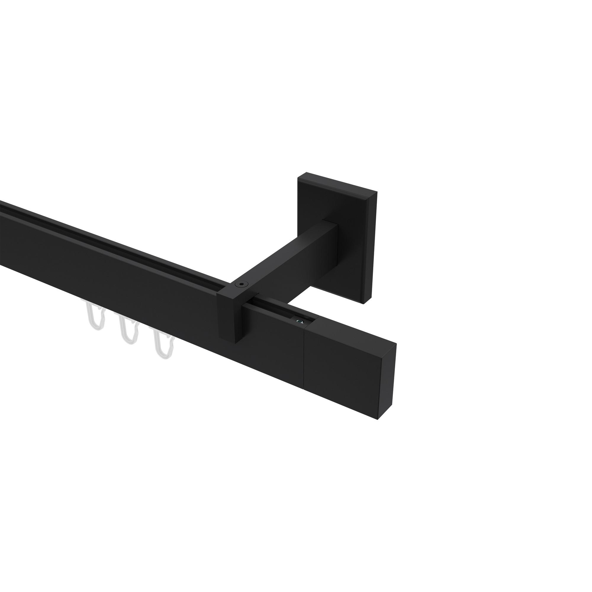 GARDINENSTANGE INNENLAUF Smartline Lox 140 cm, 1-läufig, 14x35 mm Schwarz - Schwarz, Metall (140cm) - INTERDECO