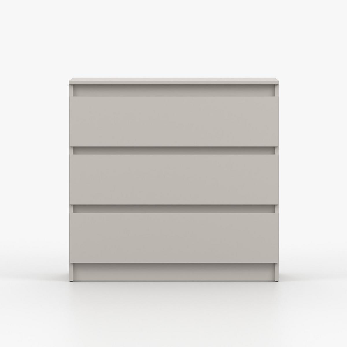 KOMMODE SOLO 3S II 90 cm Kaschmir/Kaschmir, drei Schubladen, grifflos - Kaschmir, Holzwerkstoff (90/86/42cm) - imoebel24