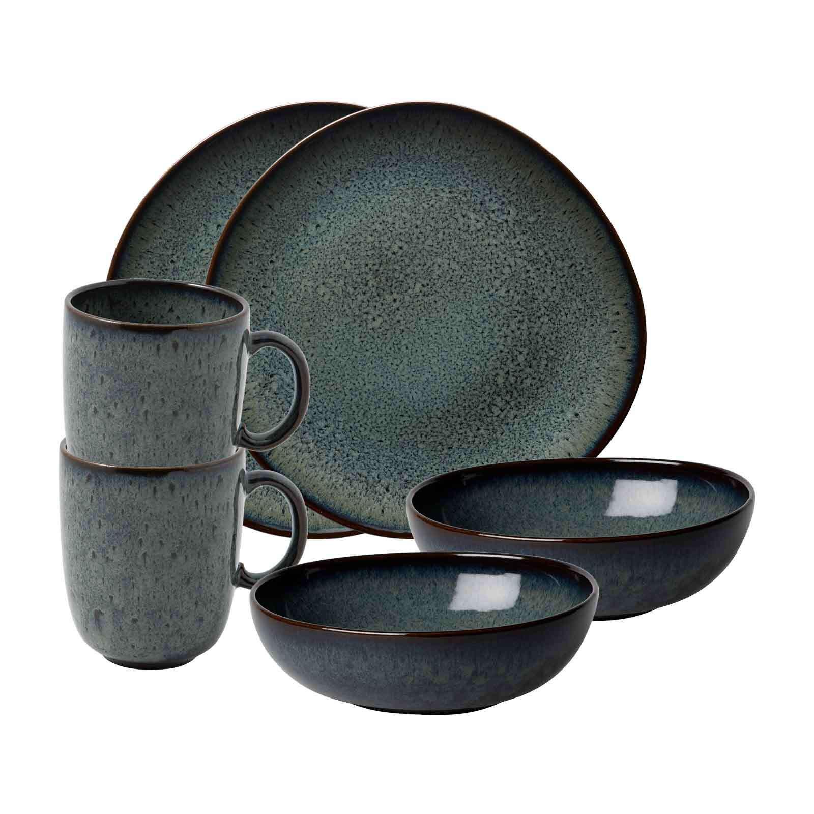 FRÜHSTÜCKS-SET Lave Gris 6-tlg. - Grau, Keramik (28/22/38cm) - like.Villeroy & Boch