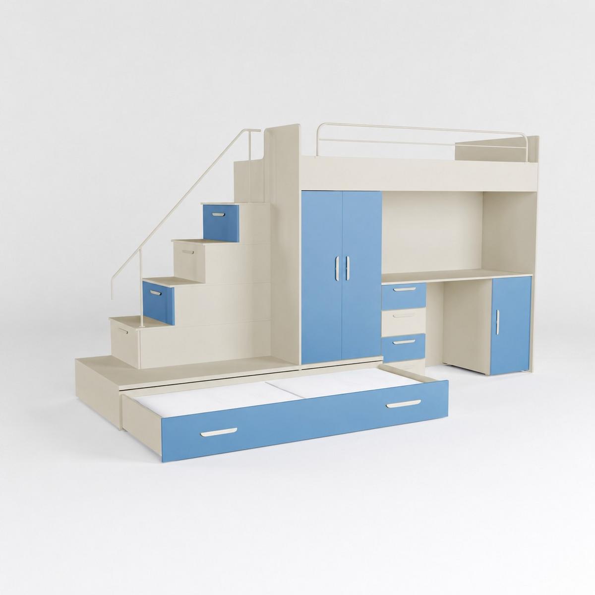 KASCHMIR Kinderset RAJ 5 MAT - Kaschmir/Pastellblau, Holzwerkstoff (320/180/86cm) - Lookway