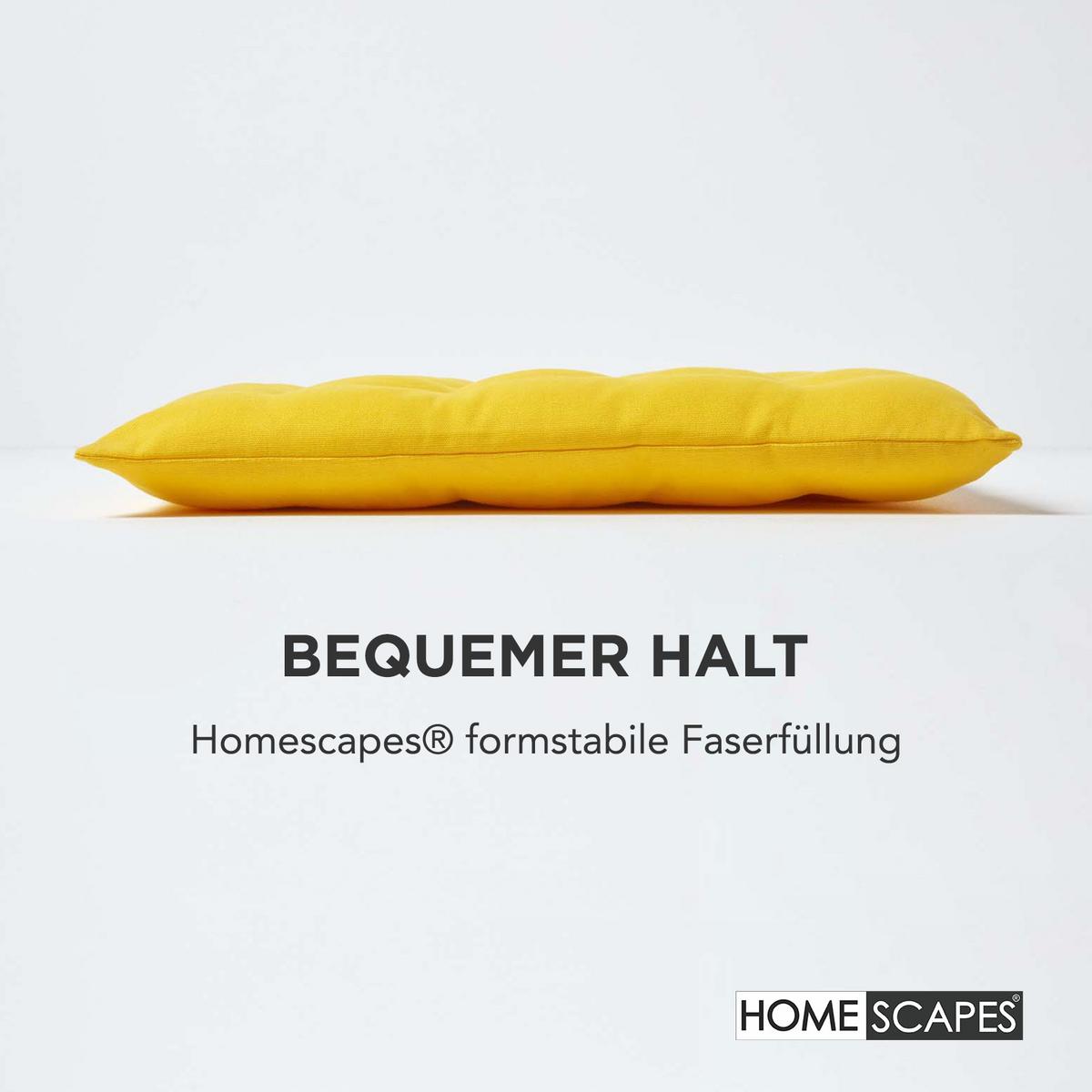 STUHLKISSEN 4er-Set gelb 40/40/6,5 cm - Gelb, Textil (40/40/6.5cm) - Homescapes