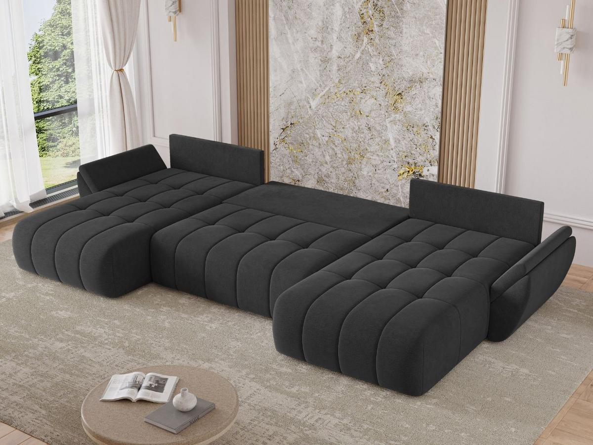 ECKSOFA Decor U Anthrazit - Anthrazit, Holz/Textil (381/192cm) - Graingold