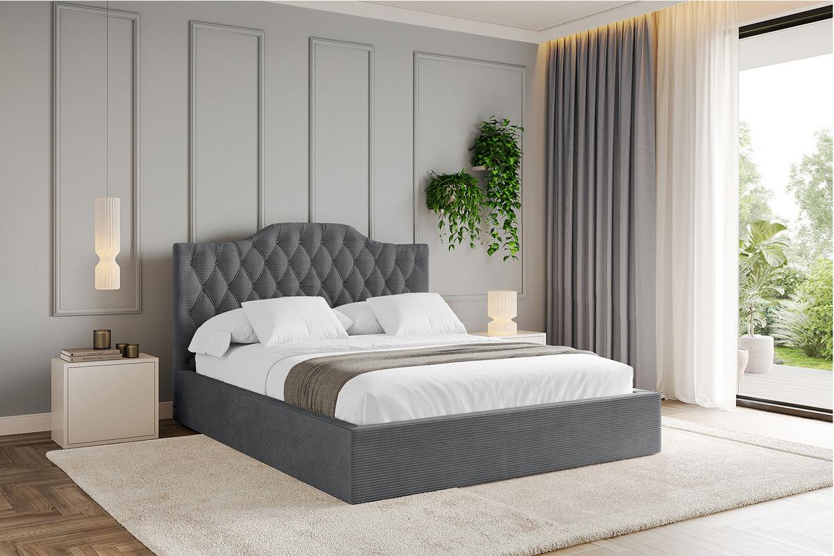 POLSTERBETT mit Bettkasten und Lattenrost, Boxbett ohne Matratze - FALIO 120x200 Dunkelgrau - Anthrazit, Holzwerkstoff/Textil (120/200cm) - ALTDECOR