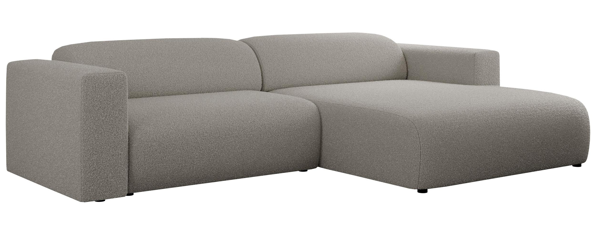 OFERTA WYCOFANA ECKSOFA PASADENA Grau Bouclé Rechts Seite - Schwarz/Grau, Kunststoff/Textil (288/180cm) - MKS