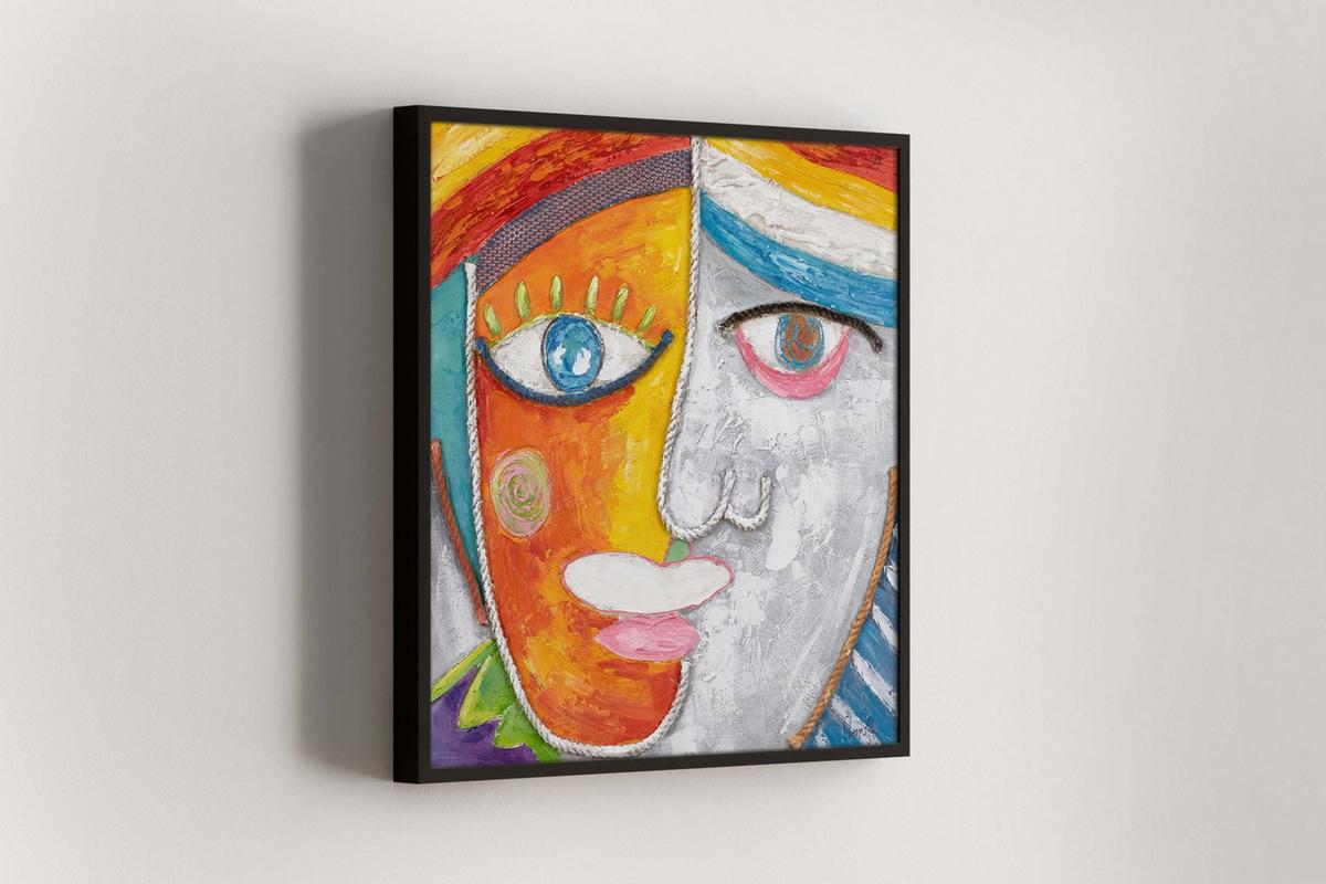 ACRYLBILD HANDGEMALT 80/80 cm - Multicolor, Holz/Textil (80/80cm) - KUNSTLOFT
