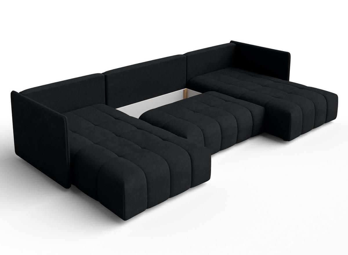 WOHNLANDSCHAFT Mersino Anthrazit 353/180/83 cm – Wohnlandschaft fürs Wohnzimmer - Schwarz, Kunststoff/Textil (353/83/180cm) - AX Living