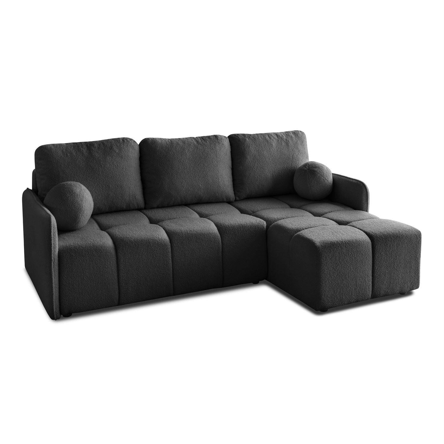 AUSZIEHBARES Ecksofa GAMMA mit Schlaffunktion Quelle 92 - Grau, Textil (217/145cm) - Lookway