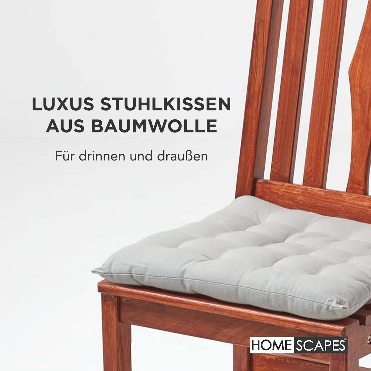 STUHLKISSEN 6er-Set grau 40/40/6,5 cm - Grau, Textil (40/40/6.5cm) - Homescapes