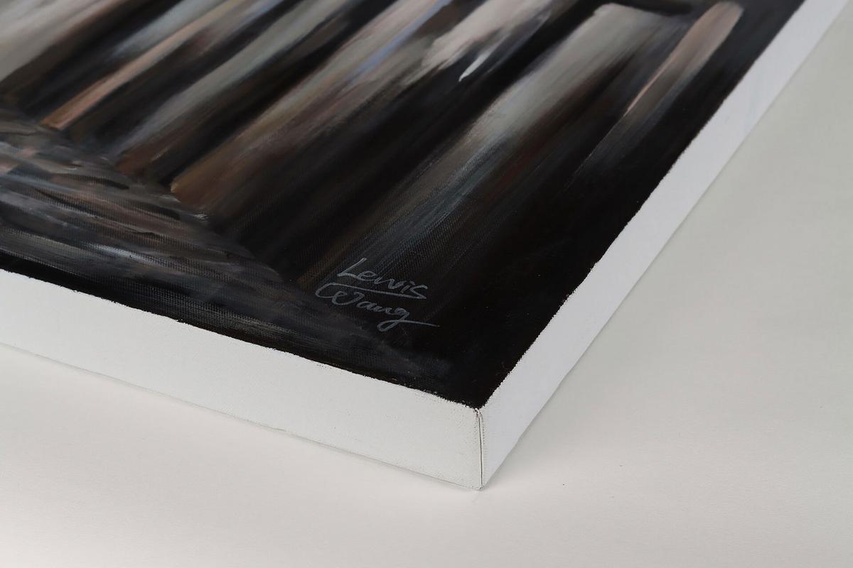 ÖLGEMÄLDE 80/80 cm - Schwarz/Grau, Holz/Textil (80/80cm) - KUNSTLOFT